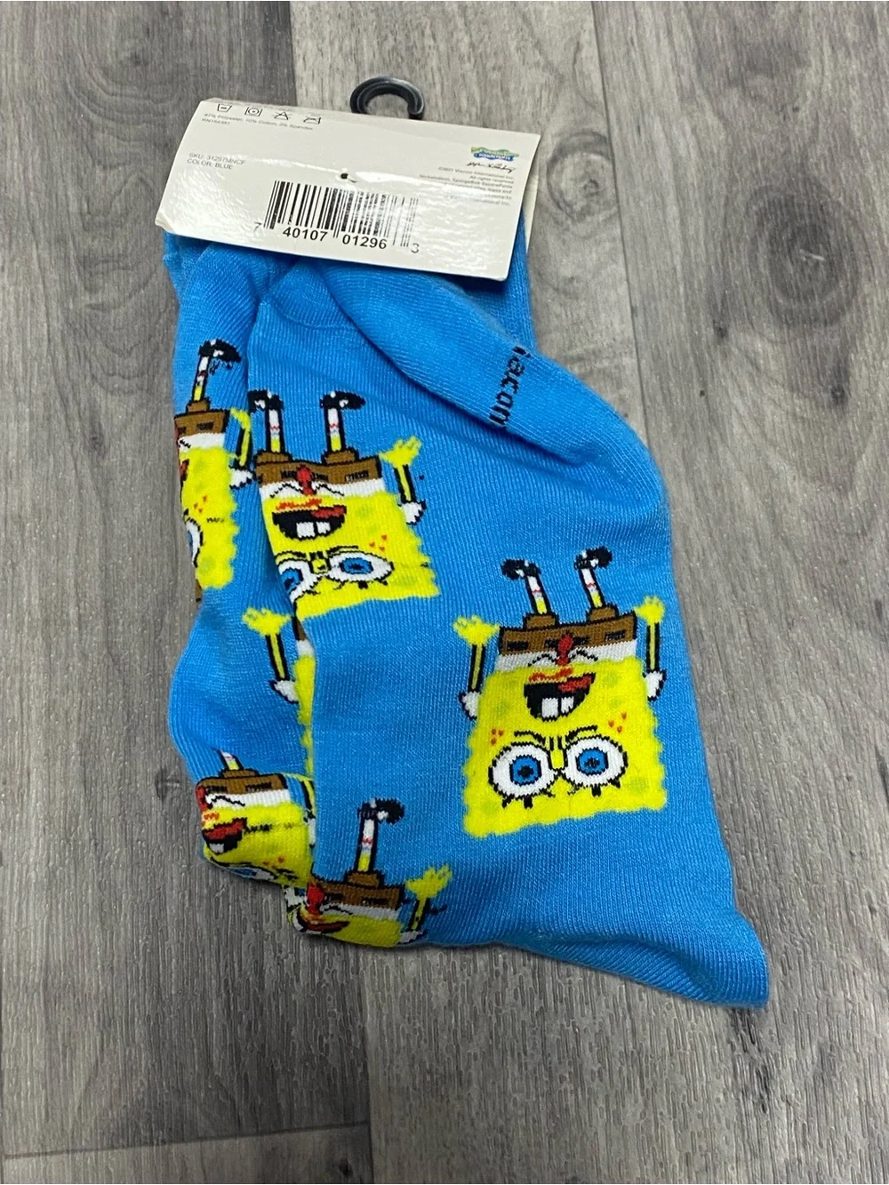 Nickelodeon SpongeBob Blue Crew Socks